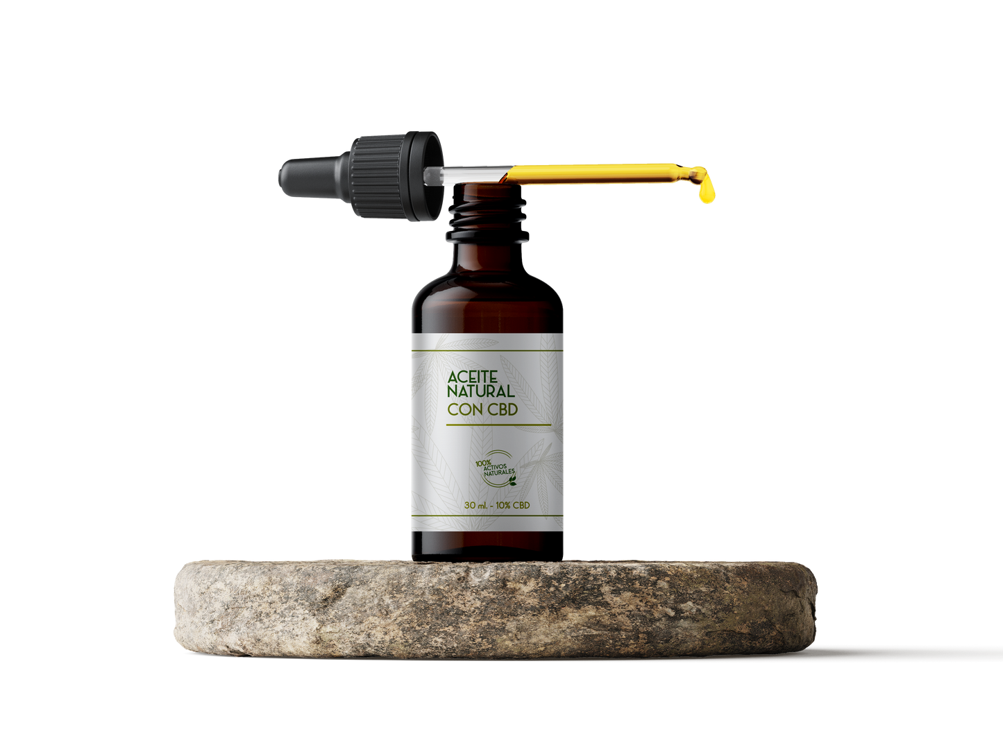 Aceite natural de Cannabis espectro completo con alto contenido de CBD (Cannabidiol). Formulado en aceite de oliva y aceite de ajonjolí. Presentación de 30 ml con concentración de CBD al 10% equivalente a 3000 mg de CBD.
